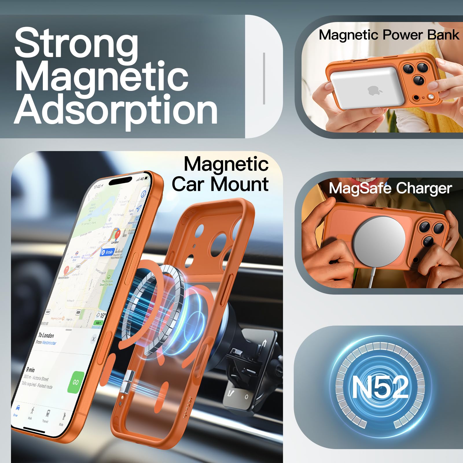 Amazon.com: JETech Magnetic Case for iPhone 17 Pro 6.3-Inch